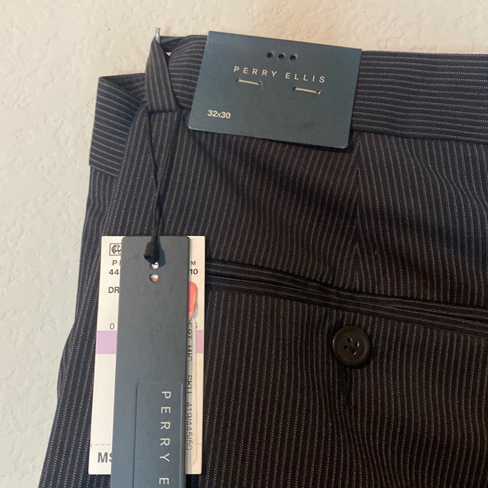 Men’s Perry Ellis navy slacks white pinstripe 32x30